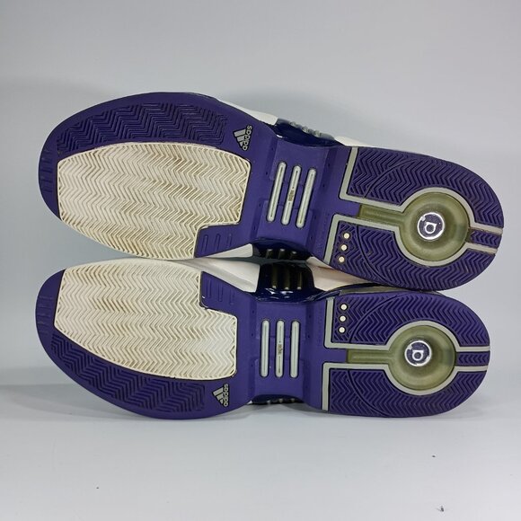 Adidas Men Adiprene A3 Electrify Basketball White Leather Rare Purple Sze 12 1/2 - Picture 6 of 8